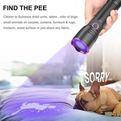 Kensun 365nm UV LED Flashlight Portable Ultraviolet Torch for Pet Urine Scorpion Stain Resin Detection