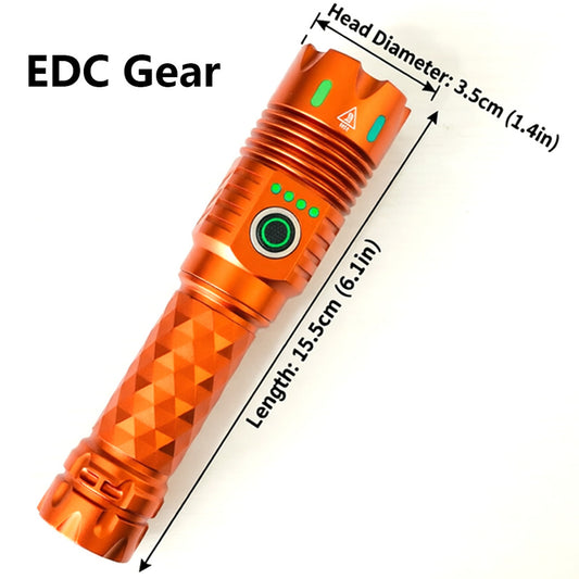 KENSUN 4 LED High Power EDC Tactical Flashlight with Intense Focused Beam, USB Rechargeable Outdoor Torch