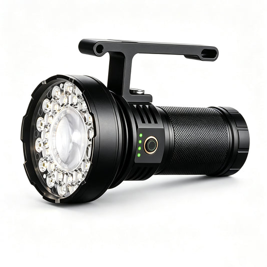 KENSUN Ultra Bright 10000LM Searchlight, 30 XT45 LED Rechargeable Handheld Flashlight, Waterproof Aluminum Torch for Camping & Emergency
