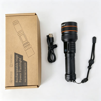 KENSUN Super Bright Long Range Torch, Zoom Focus, Digital Power Display, All Aluminum Alloy, Built-in 26650 Battery, Outdoor Camping Hunting Emergency Flashlight
