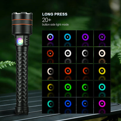 KENSUN Handheld Zoomable Rechargeable LED Torch, Aluminum Flashlight Built with High Capacity Battery for Camping, Fishing & Night Exploration