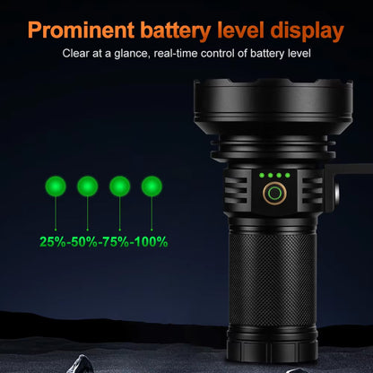 KENSUN Ultra Bright 10000LM Searchlight, 30 XT45 LED Rechargeable Handheld Flashlight, Waterproof Aluminum Torch for Camping & Emergency