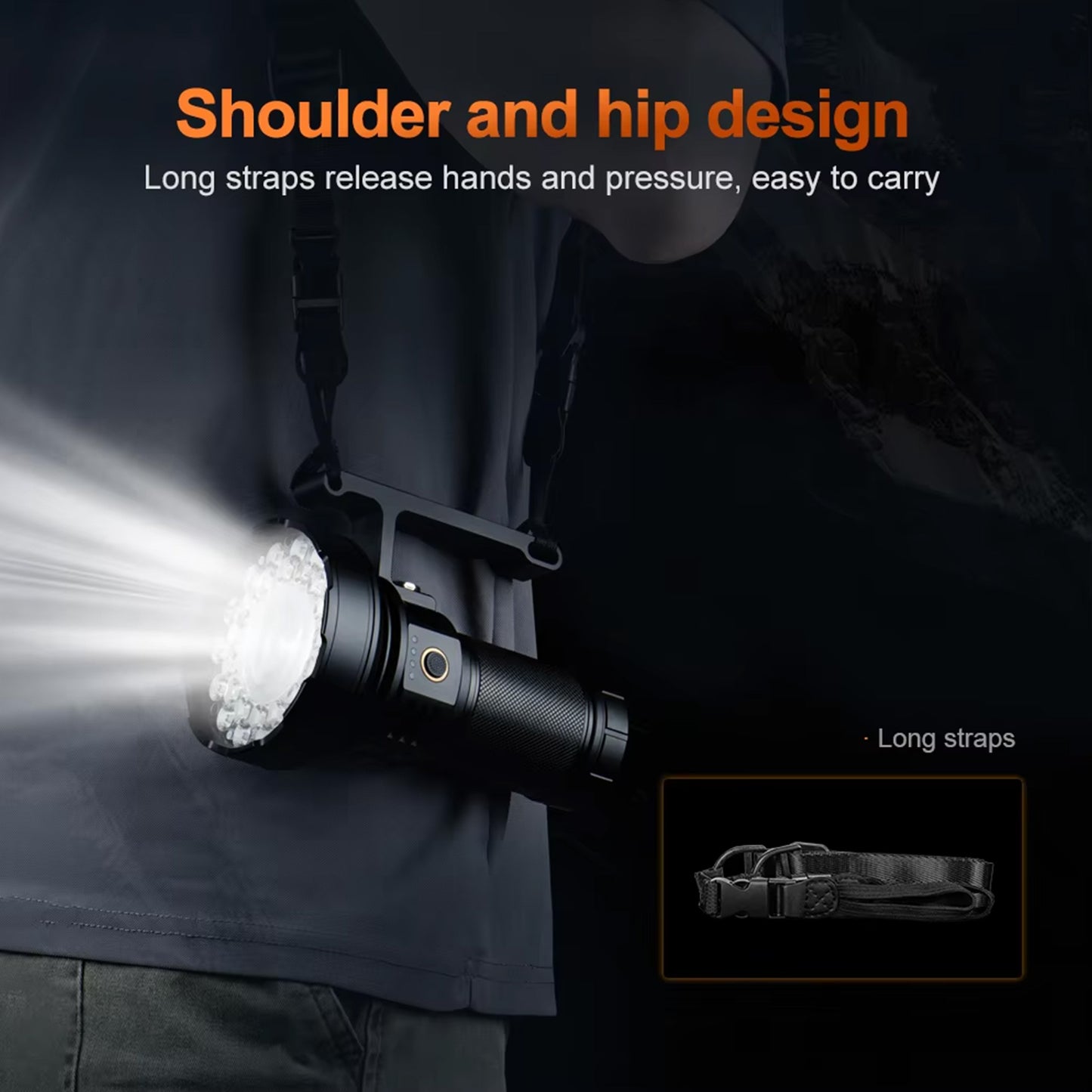 KENSUN Ultra Bright 10000LM Searchlight, 30 XT45 LED Rechargeable Handheld Flashlight, Waterproof Aluminum Torch for Camping & Emergency