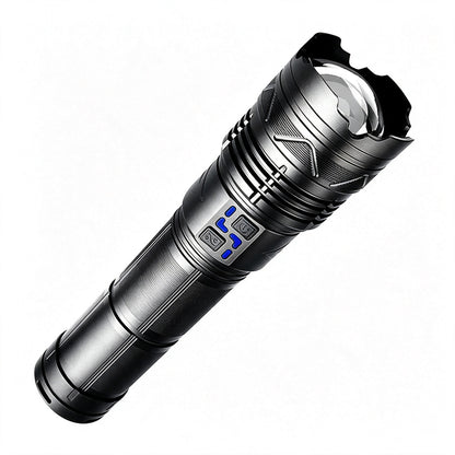 KENSUN long‑range rechargeable LED flashlight heavy‑duty aluminum alloy torch white background