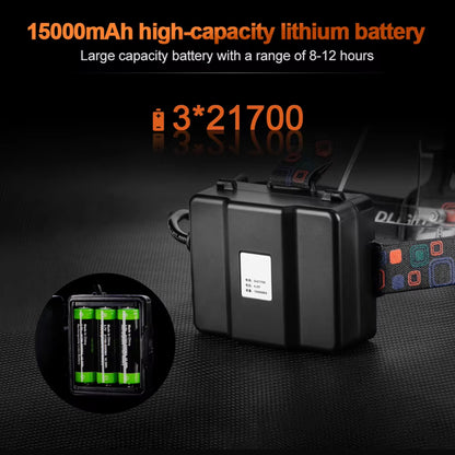 KENSUN headlamp 3pcs 21700 high‑capacity battery pack, large capacity rechargeable power supply