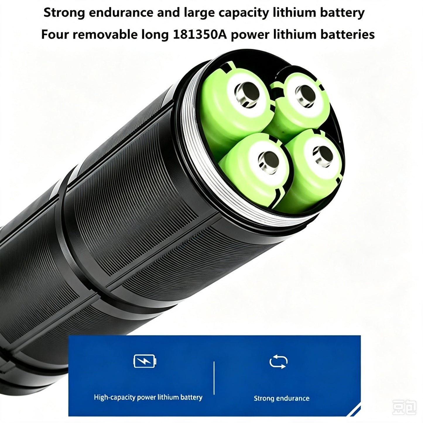 4pcs 181350A removable rechargeable lithium‑ion batteries for KENSUN long‑range flashlight