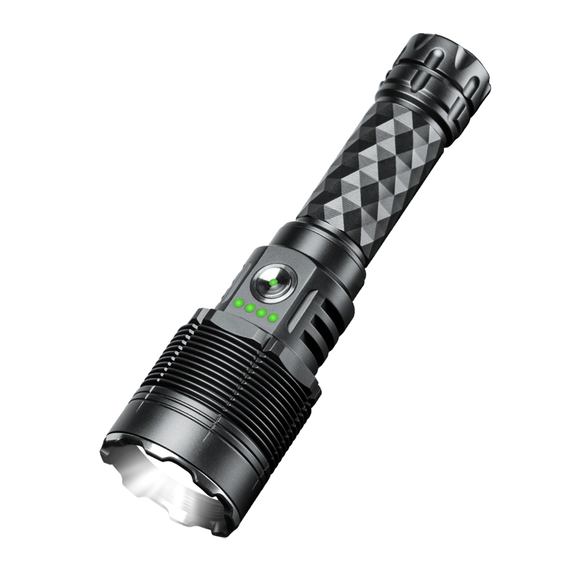 Side view KENSUN TK‑006 fixed‑focus tactical rechargeable flashlight
